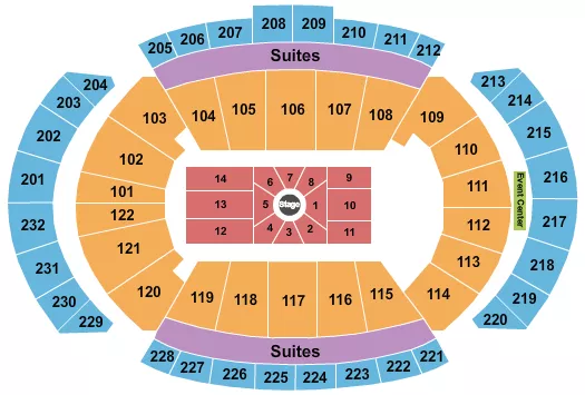 seating chart for T-Mobile Center - Center Stage 5 - eventticketscenter.com