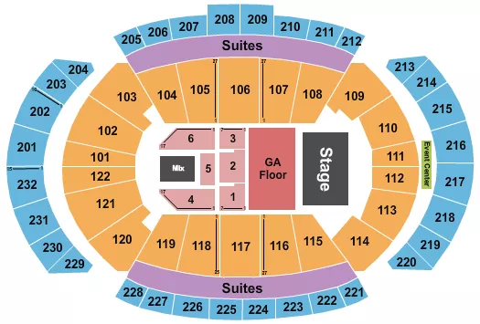seating chart for T-Mobile Center - Endstage GA Floor 2 - eventticketscenter.com