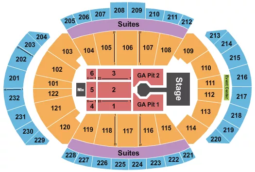 seating chart for T-Mobile Center - Endstage GA Pit 2 - eventticketscenter.com