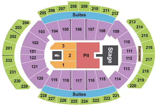 seating chart for T-Mobile Center - Endstage GA Pit w/ Catwalk - eventticketscenter.com