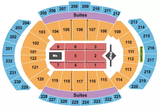 seating chart for T-Mobile Center - J. Cole - eventticketscenter.com