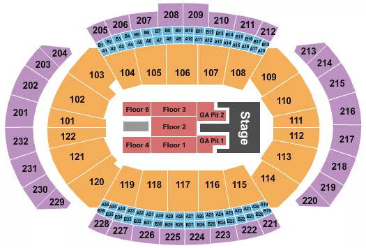 seating chart for T-Mobile Center - Kane Brown - eventticketscenter.com