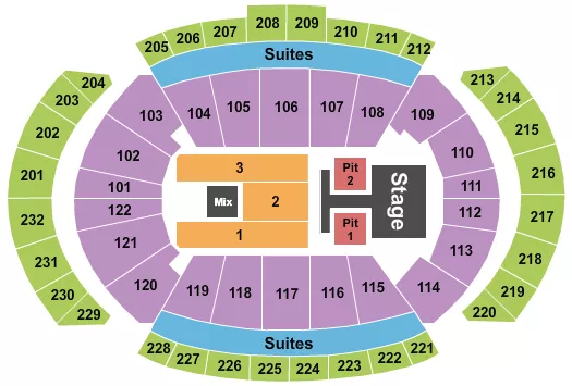 seating chart for T-Mobile Center - Luke Bryan - eventticketscenter.com