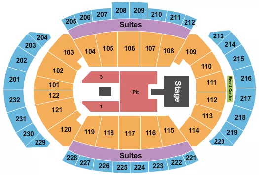 seating chart for T-Mobile Center - Papa Roach - eventticketscenter.com