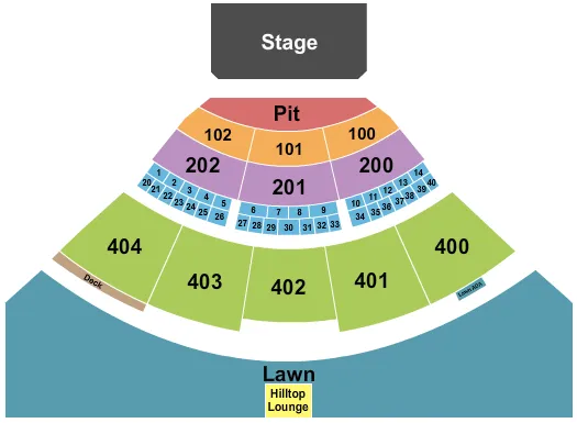 seating chart for Everwise Amphitheater at White River State Park - Endstage GA Pit - eventticketscenter.com