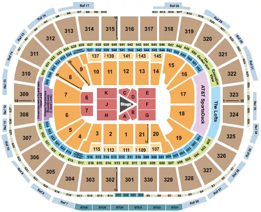 seating chart for TD Garden - Center Stage 2 - eventticketscenter.com