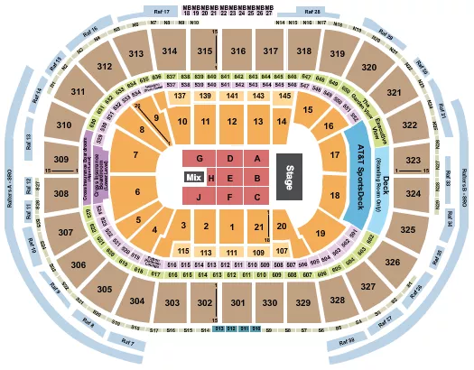 seating chart for TD Garden - Eagles - eventticketscenter.com