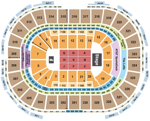 seating chart for TD Garden - Endstage-2 - eventticketscenter.com