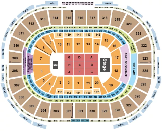 seating chart for TD Garden - Endstage 2a - eventticketscenter.com