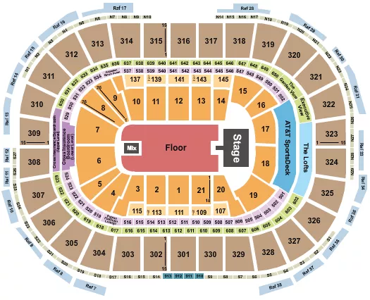 seating chart for TD Garden - Endstage GA Floor 2 - eventticketscenter.com