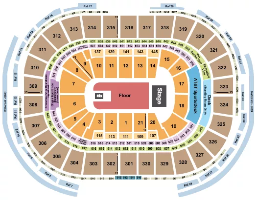 seating chart for TD Garden - Endstage GA Floor - eventticketscenter.com