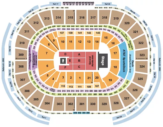 seating chart for TD Garden - Endstage GA Front - eventticketscenter.com