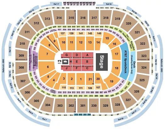 seating chart for TD Garden - Endstage with B Stage - eventticketscenter.com