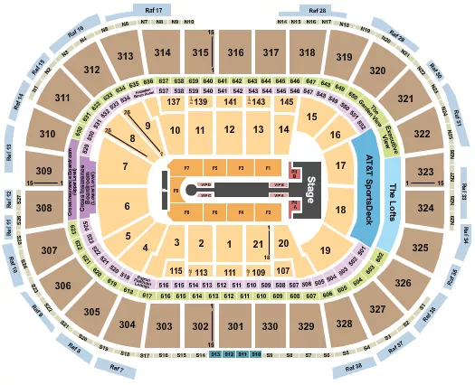 seating chart for TD Garden - Jennifer Lopez 2024 - eventticketscenter.com