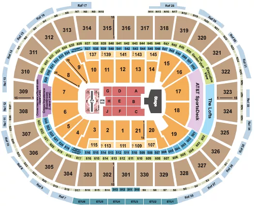 seating chart for TD Garden - Justin Timberlake - eventticketscenter.com