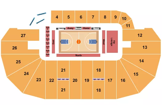 seating chart for TD Place Arena - Basketball - Blackjacks - eventticketscenter.com
