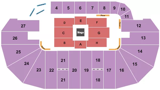 seating chart for TD Place Arena - Center Stage - eventticketscenter.com