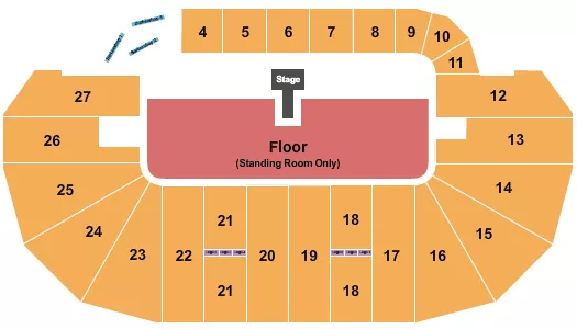 seating chart for TD Place Arena - GA Floor Catwalk - eventticketscenter.com