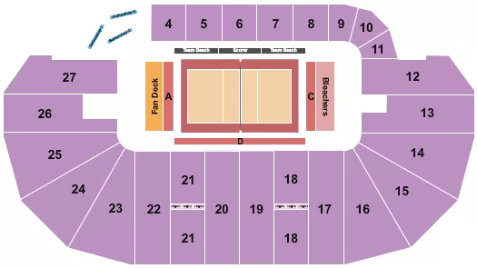seating chart for TD Place Arena - Volleyball - eventticketscenter.com