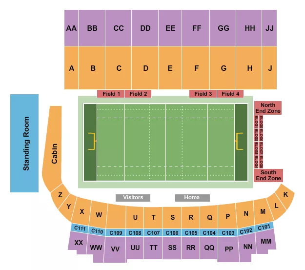 seating chart for TD Place Stadium - Rugby - eventticketscenter.com