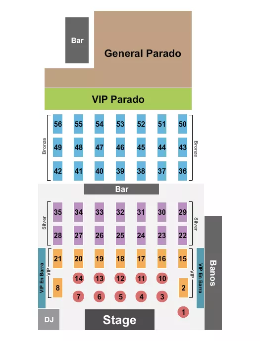 seating chart for THROW Social DC - Endstage - eventticketscenter.com