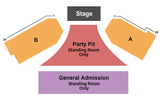 seating chart for TJ's Corral - Endstage Party Pit - eventticketscenter.com