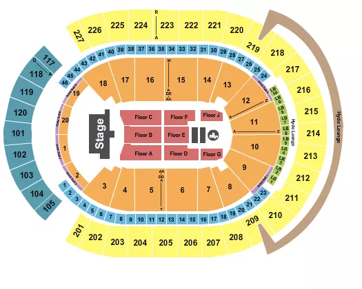 seating chart for T-Mobile Arena - Aventura - eventticketscenter.com