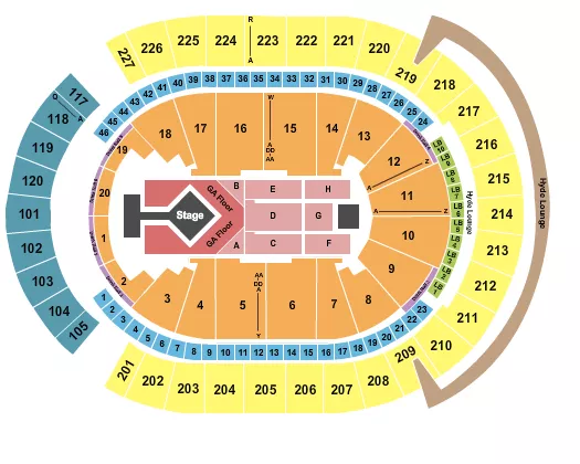 seating chart for T-Mobile Arena - Blink 182 - eventticketscenter.com
