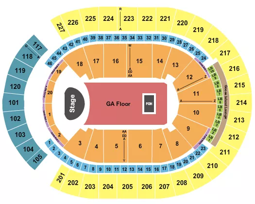 seating chart for T-Mobile Arena - End Stage GA 2 - eventticketscenter.com