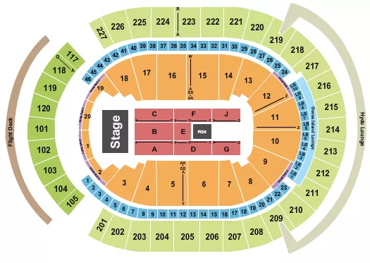 seating chart for T-Mobile Arena - Endstage 2 - eventticketscenter.com