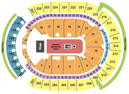 seating chart for T-Mobile Arena - Endstage GA Floor - eventticketscenter.com
