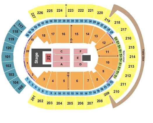 seating chart for T-Mobile Arena - Endstage GA Pit 2 - eventticketscenter.com