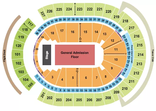 seating chart for T-Mobile Arena - Endstage GA - eventticketscenter.com