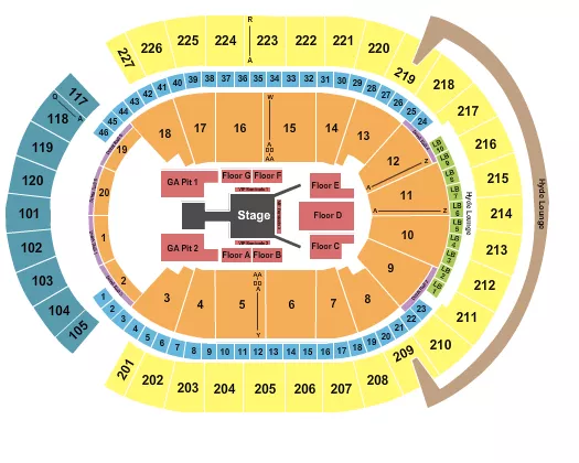 seating chart for T-Mobile Arena - Fuerza Regida - eventticketscenter.com