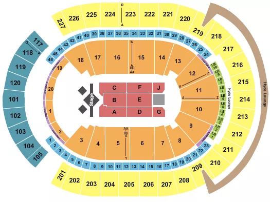 seating chart for T-Mobile Arena - J. Cole - eventticketscenter.com