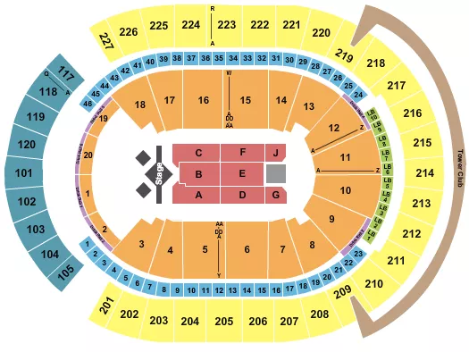 seating chart for T-Mobile Arena - J. Cole - eventticketscenter.com