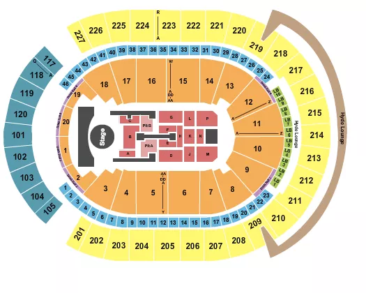 seating chart for T-Mobile Arena - Madonna - eventticketscenter.com