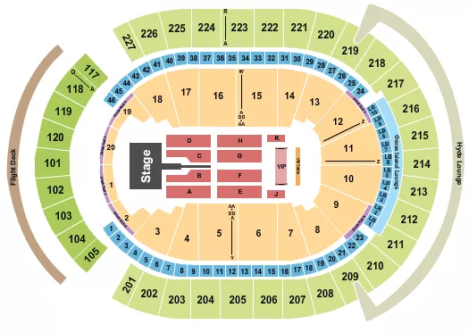 seating chart for T-Mobile Arena - Mary J. Blige - eventticketscenter.com