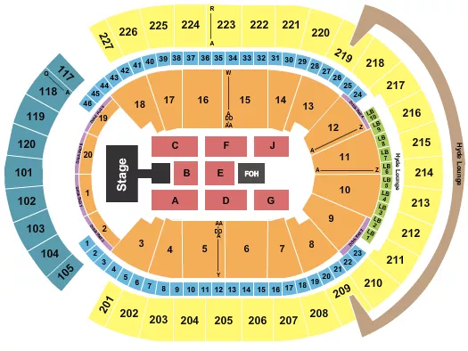 seating chart for T-Mobile Arena - New Edition - eventticketscenter.com