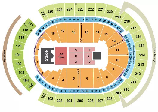 seating chart for T-Mobile Arena - Nickelback - eventticketscenter.com