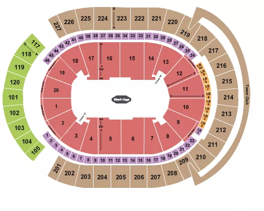 seating chart for T-Mobile Arena - PBR 2 - eventticketscenter.com