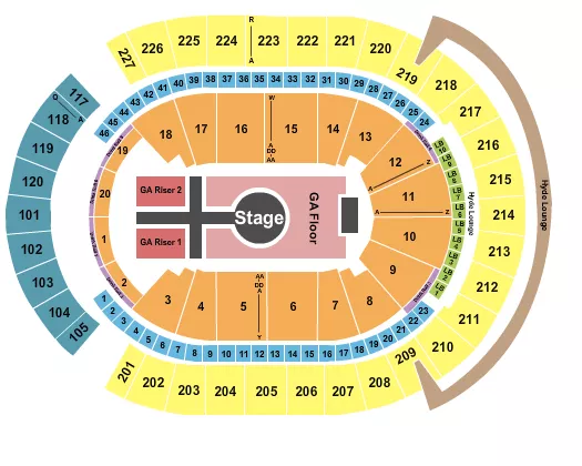 seating chart for T-Mobile Arena - Peso Pluma - eventticketscenter.com