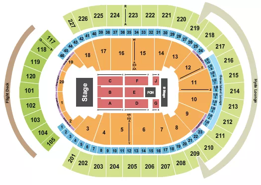seating chart for T-Mobile Arena - Ricardo Arjona - eventticketscenter.com