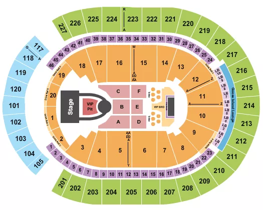 seating chart for T-Mobile Arena - Usher - eventticketscenter.com