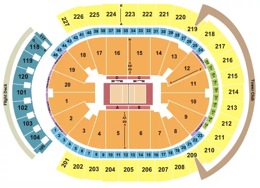 seating chart for T-Mobile Arena - Volleyball - eventticketscenter.com