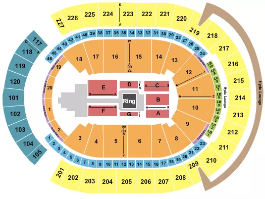 seating chart for T-Mobile Arena - WWE 2 - eventticketscenter.com