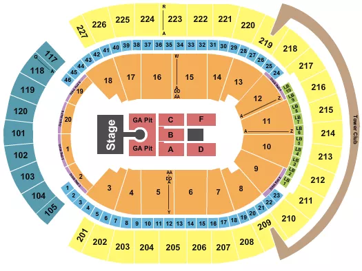 seating chart for T-Mobile Arena - Weezer - eventticketscenter.com