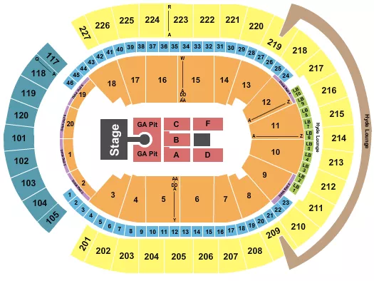 seating chart for T-Mobile Arena - Weezer - eventticketscenter.com