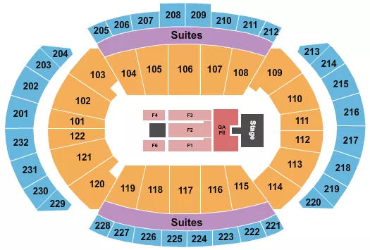 seating chart for T-Mobile Center - Endstage GA Pit Catwalk 2 - eventticketscenter.com