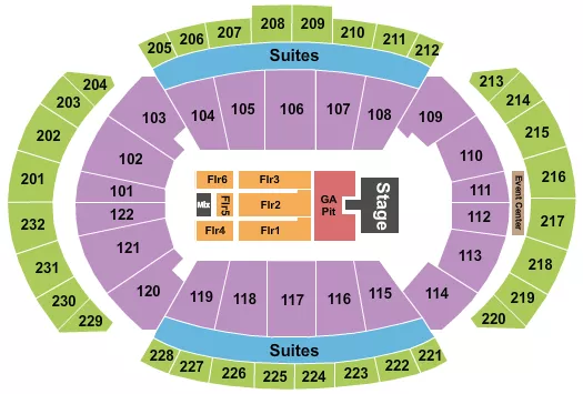 seating chart for T-Mobile Center - Endstage GA Pit Catwalk 3 - eventticketscenter.com